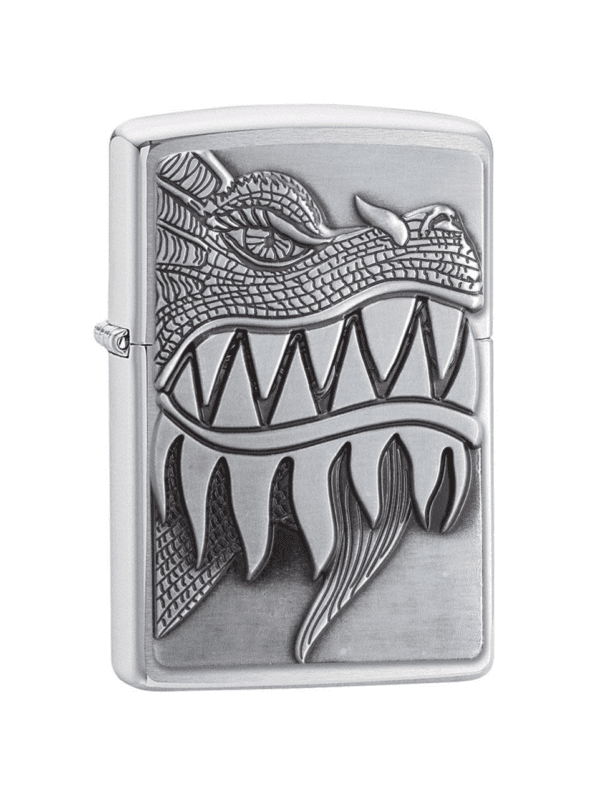 Brichetă Zippo Fire Breathing Dragon cu insert brass sau chrome